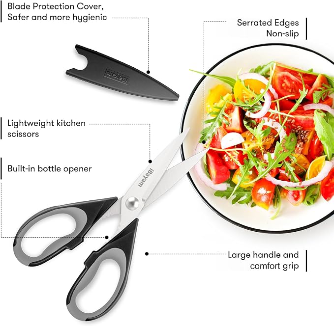 Kitchen Gadgets Utensils Set for Home, iBayam 8.5" Kitchen Scissors - Image 2