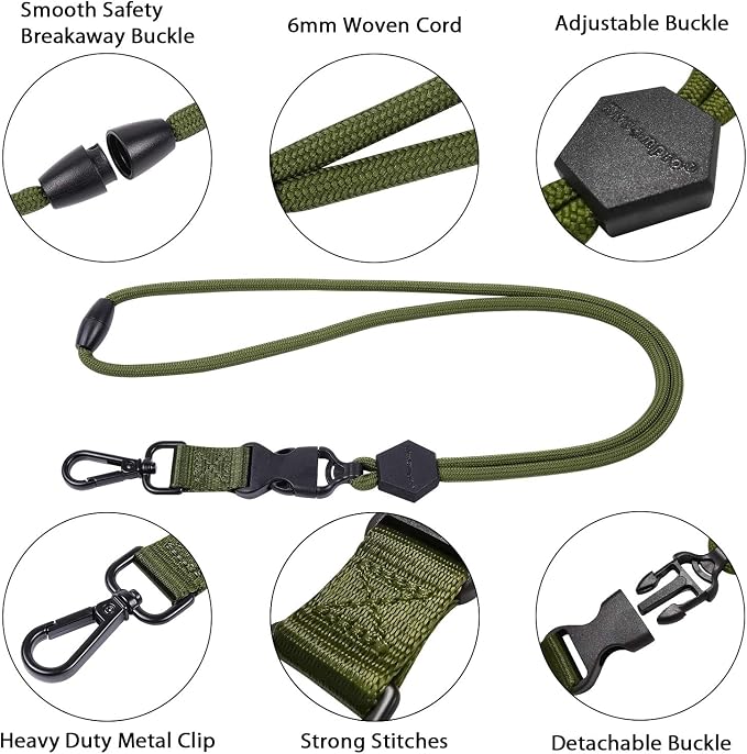 Wisdompro 2 Pack of 23 inch Durable Round Cord Heavy Duty Lanyard - Image 4