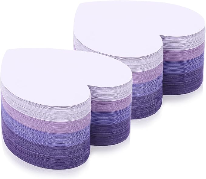 300 Pcs Purple Heart-Shaped Index Cards 3x3 by Unknown