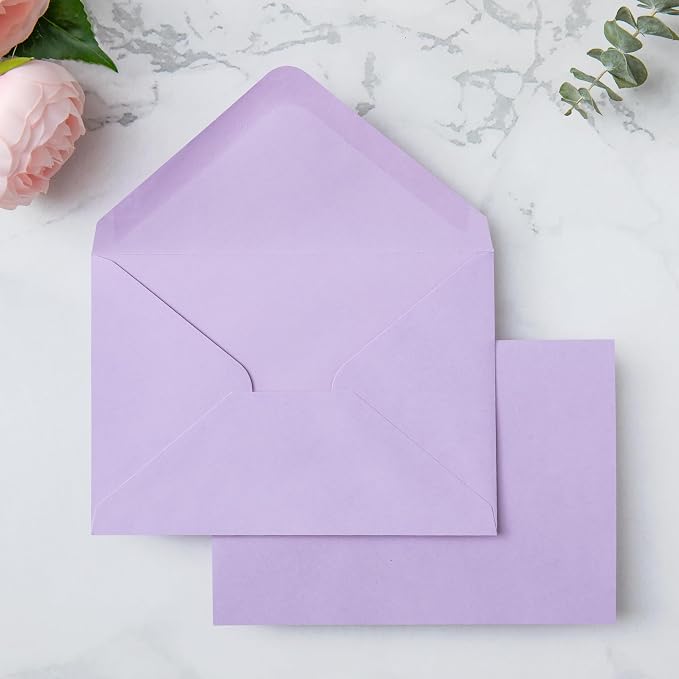 PONATIA 50 Pack A1 Envelopes, 3.62 x 5.2'' Lilac Envelopes Perfect by ponatia
