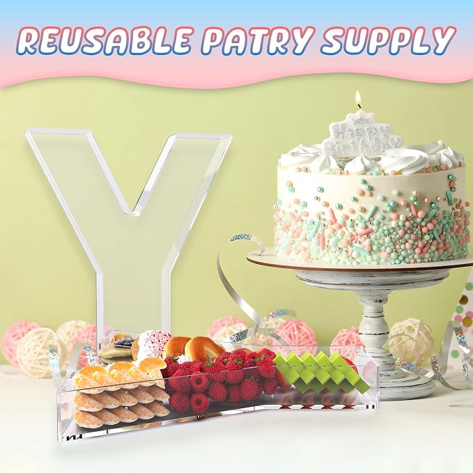 13.8" Extra Large Acrylic Letter Charcuterie Board Box, Reusable Fillable - Image 5