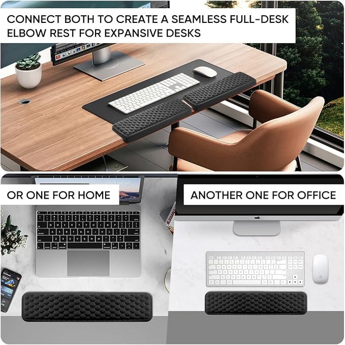 JIKIOU L-Shaped Desk Elbow Pad for Desk, Memory Foam Elbow Support Padding - Image 2