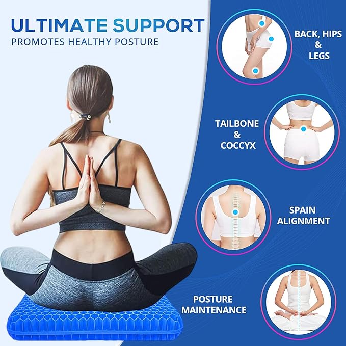 20" Gel Seat Cushion for Long Sitting Pressure Relief - Image 5