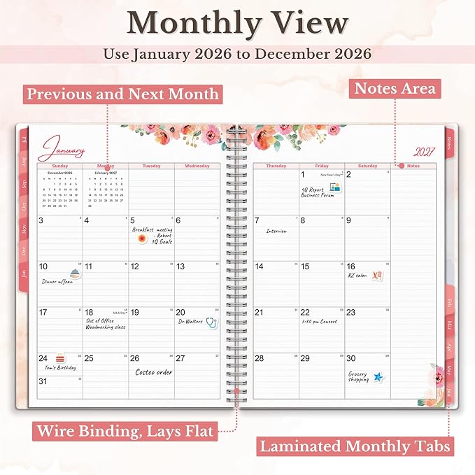 CRANBURY Planner 2026-2027 8.5x11, Academic Year Monthly and Weekly Calendar - Image 5
