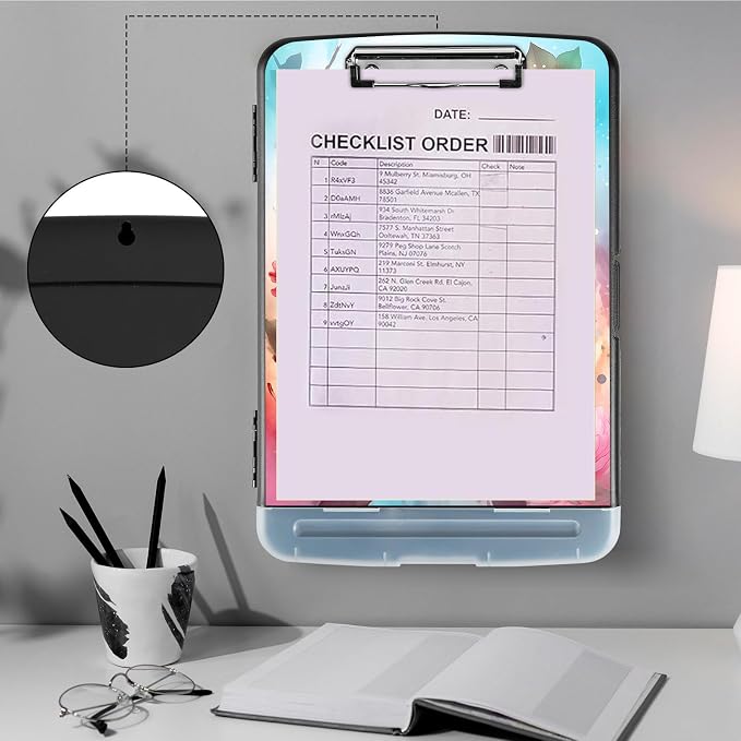 Clipboard with Storage, Storage Clipboard with Pen Holder, Heavy Duty Plastic - Image 3