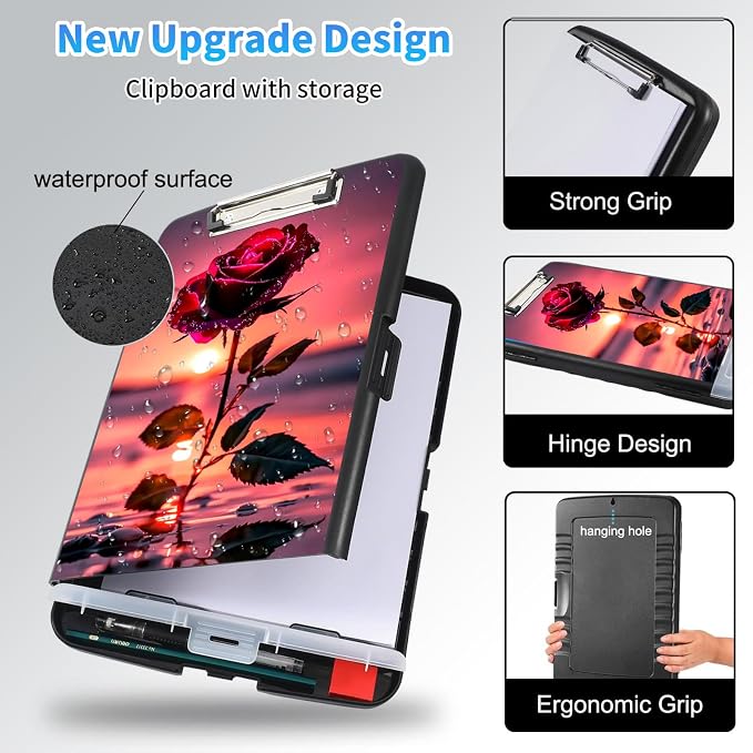 LYHXLYJH Clipboard with Storage, A4 Clipboards with Pen Holder, Heavy Duty - Image 3