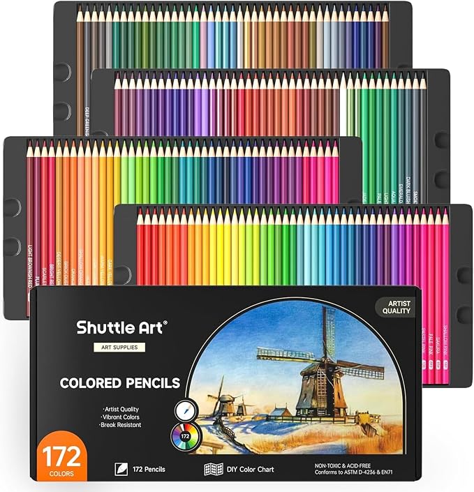 Shuttle Art 172 Colored Pencils by ShuttleArt