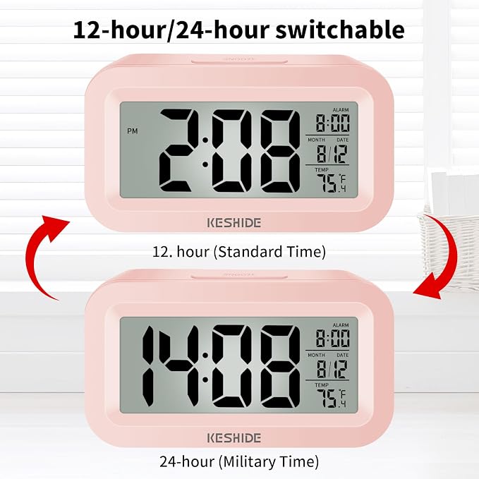 KESHIDE Travel Digital Alarm Clock Battery Operated - Image 5