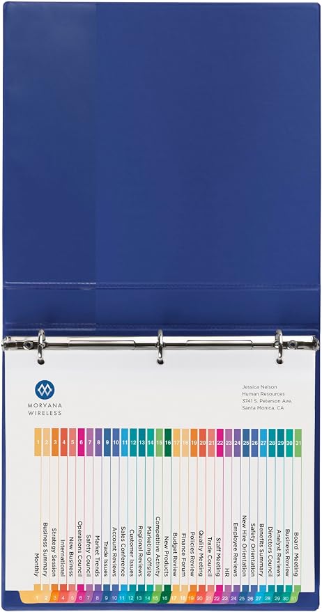 Avery 1-31 Dividers for 3 Ring Binders, 31 Tabs per Set, Customizable Table of - Image 8