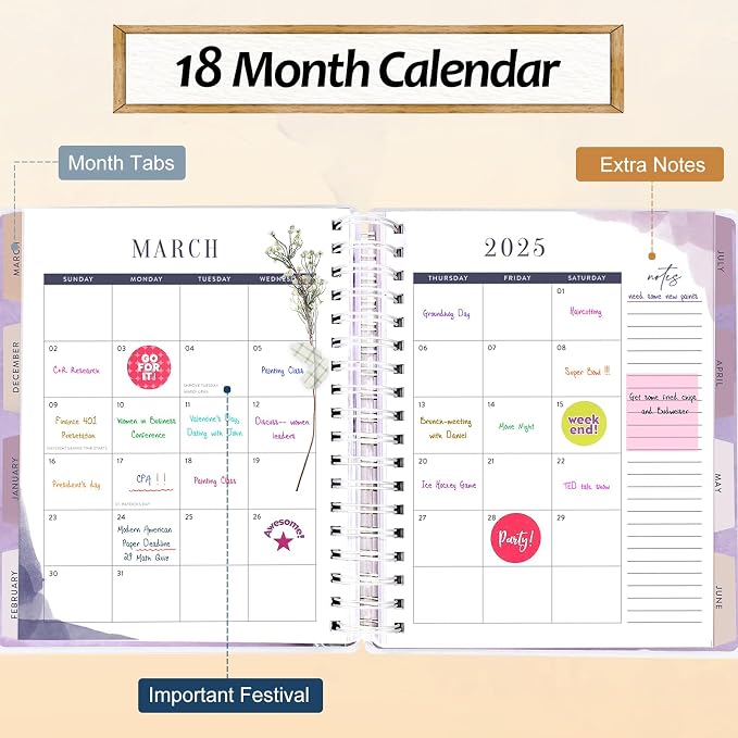 Planner 2026-2027, 18 Months Large Academic Daily Weekly Monthly Planner - Image 5