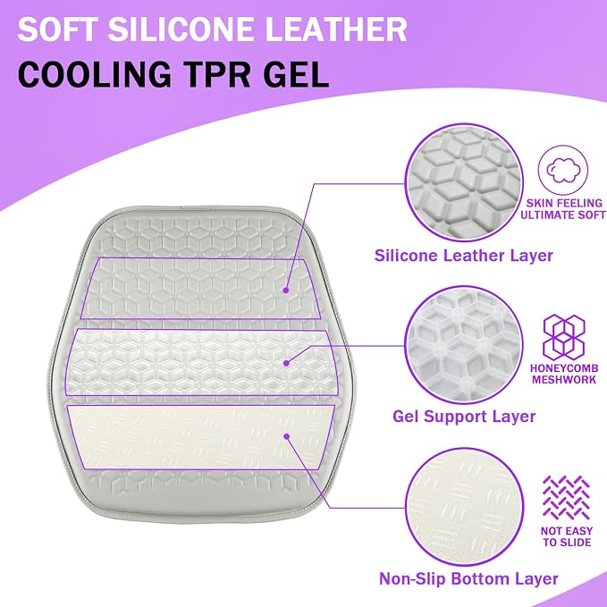 Thin Gel Seat Cushion for Car Seat, Office Chair, Wheelchair, Golf Cart - Image 3