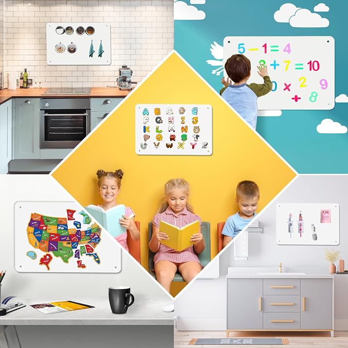 White 2Pack Magnetic Board, 17.5" x 11.4" Magnet Bulletin Board to Display - Image 6