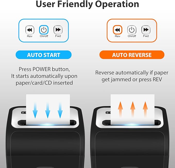 Paper Shredder for Home Office14-Sheet 60-Mins Micro Cut Shredder with US Patented Blade,Shred Card/CD/Clip/Staple,for Home Use Heavy Duty,AUTO Jam Proof,5.3-Gallon Pullout Bin(ETL)-DeskLoop Office