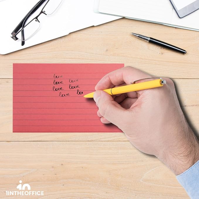 1InTheOffice Index Cards 3x5, Colored Index Cards, Cherry Red, 400 Pack - Image 7