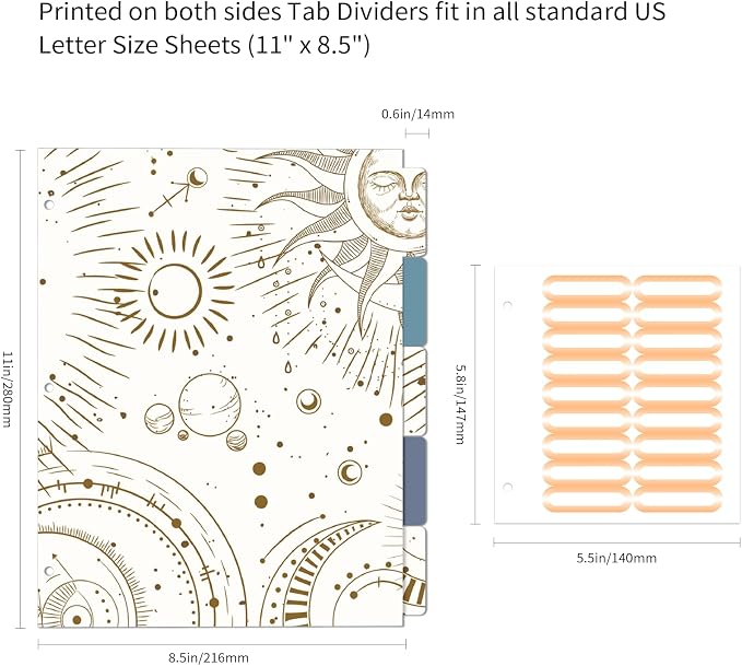 Ospelelf 3 Ring Binder, 1/2 Inch, Cute Letter Size - Image 5