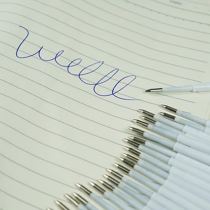 U-RIGHT 24 Pcs Ballpoint Pen Refills 1.0 mm Point Blue Ink - Image 2