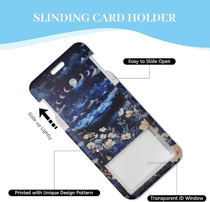 Hancynir Lanyards for Id Badges, Moon Lunar Eclipse Badge Holder - Image 6