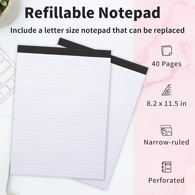 Sooez Clipboard with Refillable Notepad, Clipboard Folder with 10 Storage - Image 6