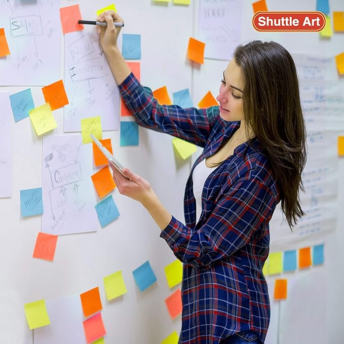 Sticky Notes, Shuttle Art 9 Bright Colors Stickies, 9 Pads 630 Sheets Total, 3x3 Inches Self-Stick Pads for Home, School, Office-DeskLoop Office