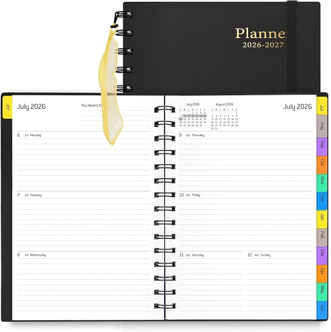 Daily Planner 2026-2027, 18-Month Weekly and Monthly Calendar Planner, July by WINKOOY