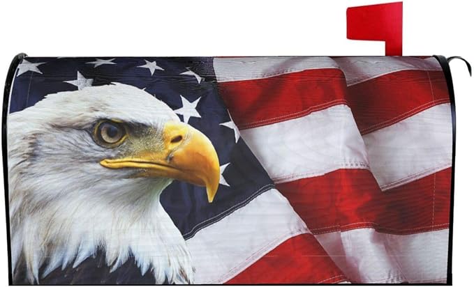 American Flag Welcome Magnetic Mailbox Cover, Mailbox Wrap Decorative - Image 2