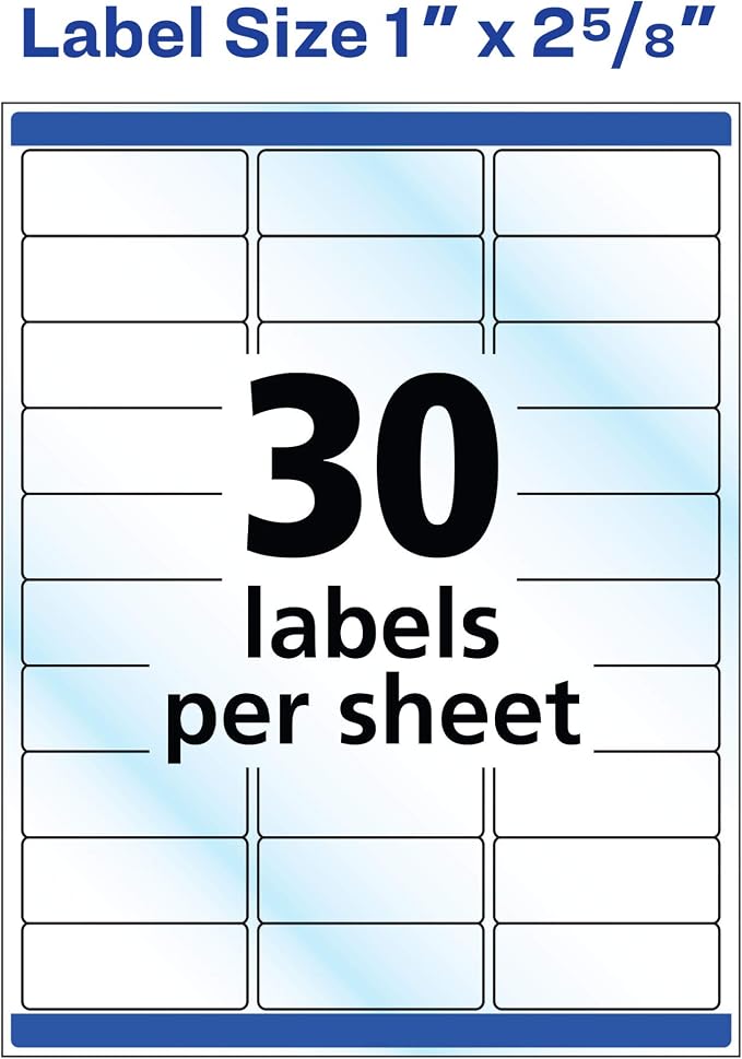 Avery Address Labels Clear 1" x 2-5/8" | Glossy | Sure Feed Technology | - Image 4