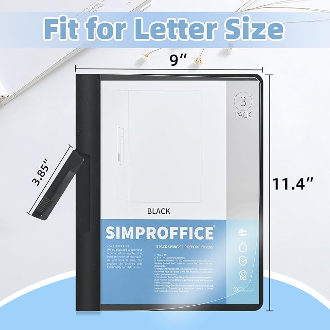 Swing Clip Report Covers, Professional Presentation Folders, 9 x 11.4 Inches - Image 2