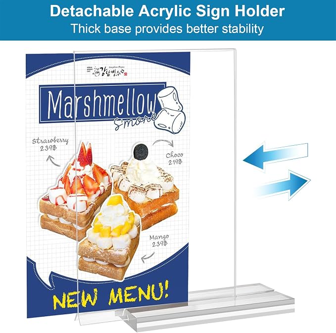 5x7 Acrylic Sign Holder, 12 Pack Vertical Plastic Signs Frame Table Top Display - Image 4