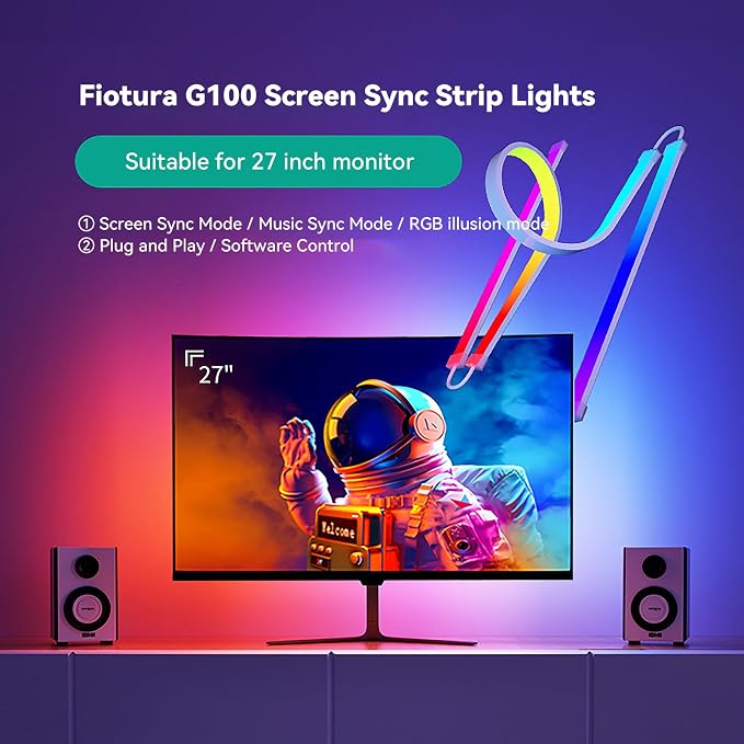 G100 LED Monitor Backlights for PC & Mac, LED Strip Lights that Sync - Image 9