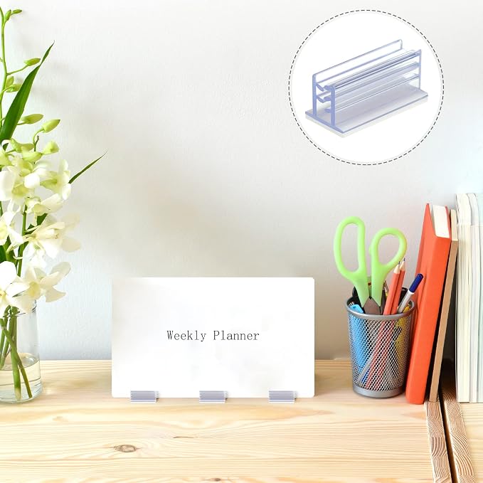 100 Pcs Self Adhesive Sneeze Guard Holder Acrylic Panels Name Tag Holders - Image 4