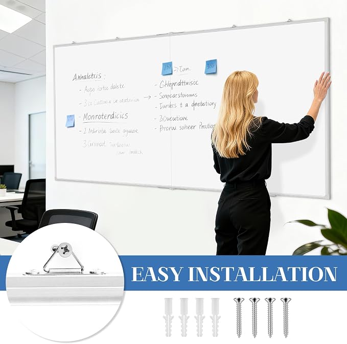 72" x 40" Large White Board, Magnetic Double-Sided Whiteboad Dry Erase - Image 2