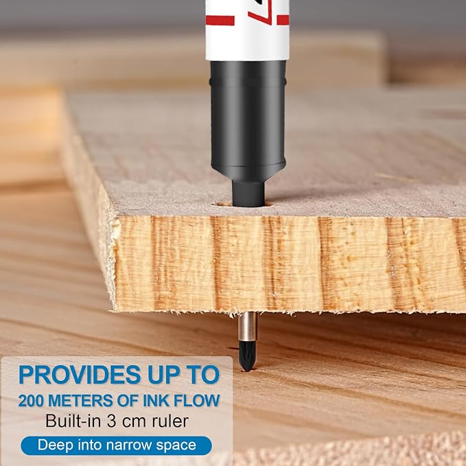 Thboxes 10 Pack Long Nib Marker, 20mm Long Head Deep Hole Markers Waterproof - Image 4