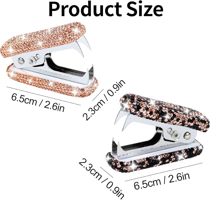 MultiBey Rhinestone Staple Remover, Handmade Bling Crystal Gold Cute Staple - Image 8