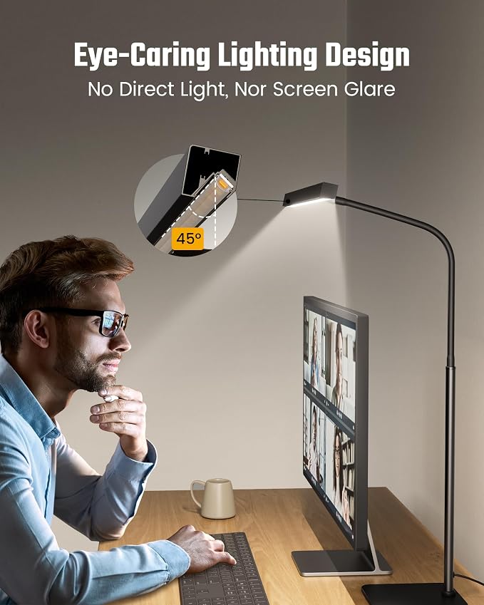 SUPERDANNY LED Desk Lamp for Home Office, Eye-Caring Desk Light - Image 3