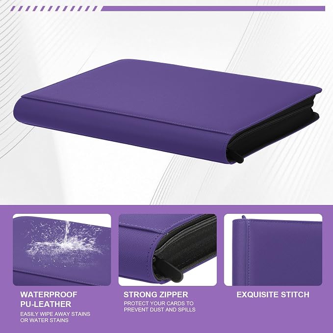 Toploader Binder, Trading Card Binder Storage Hold up 288 Cards 9-Pocket Top - Image 2