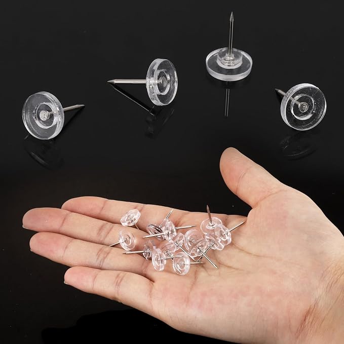 300 Pcs Push Pins Clear Thumb Tacks Pins Clear Flat Head Thumb Tacks Thumb Tack - Image 5