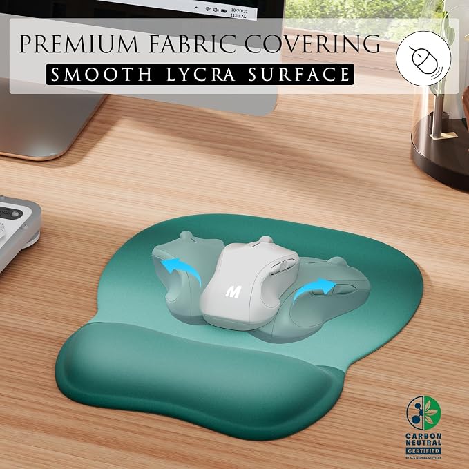 MROCO Ergonomic Mouse Pad with Gel Wrist Rest, 9.4 x 8.1 in, Gel Wrist Comfort - Image 2