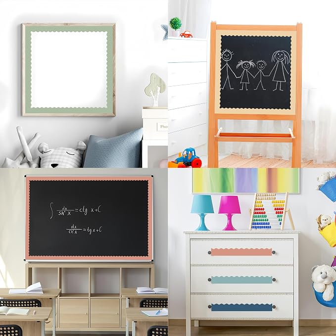 240Ft Boho Bulletin Board Borders Colorful Classroom Border Trim Boho Scalloped - Image 6