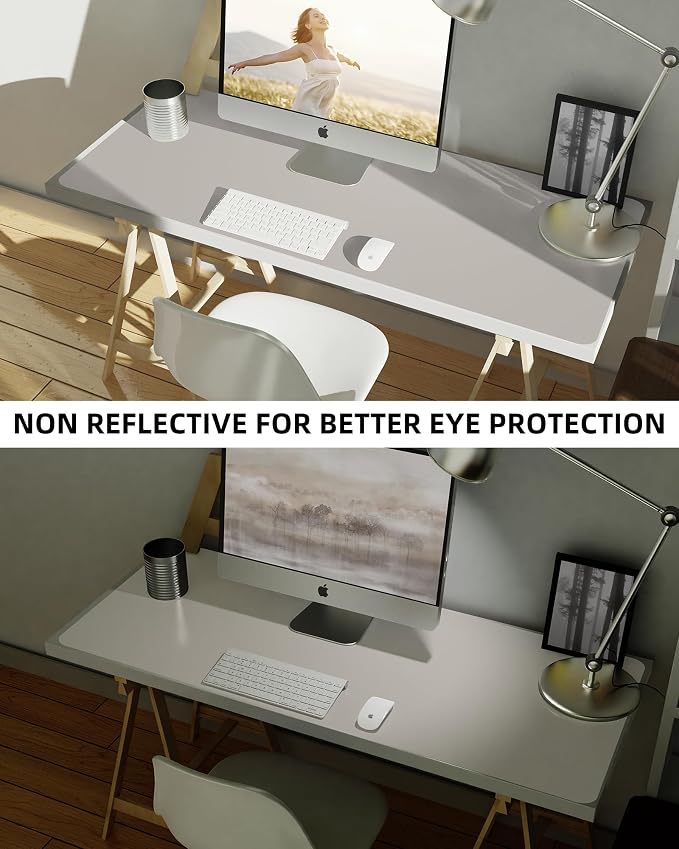 Leather Desk Pad Protector, Mouse Pad, Office Desk Mat, Non-Slip PU Leather - Image 6
