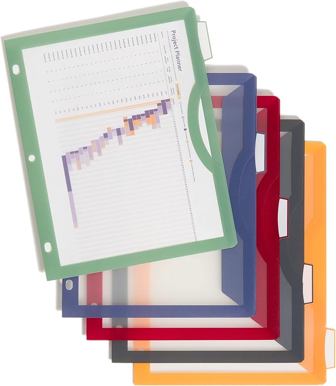 U Brands Poly 5-Tab Three Ring Binder Dividers by UBrands