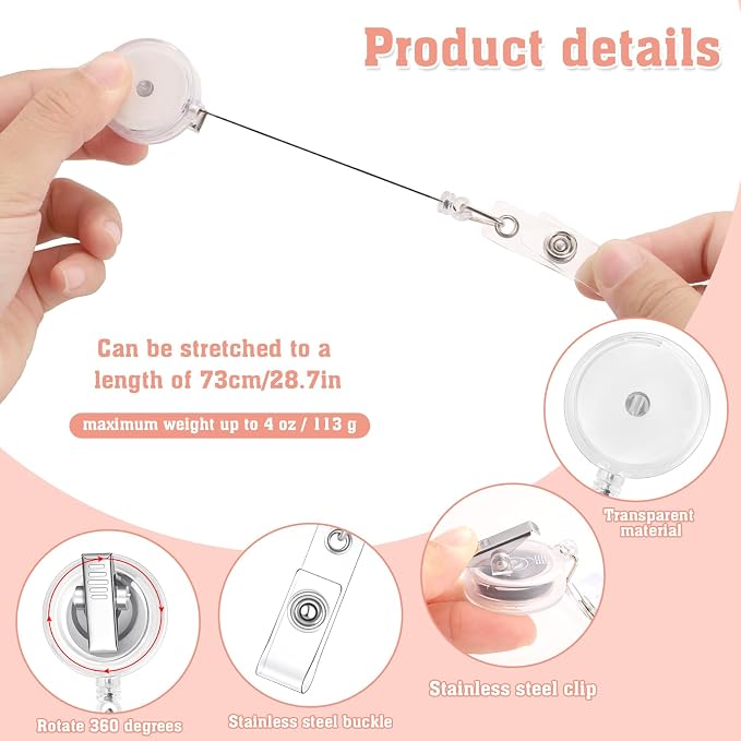30 Pack Retractable Badge Reels - Image 3