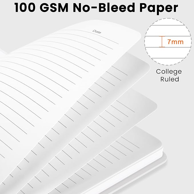 CICPAP Lined Spiral Journal Notebook, A5 College Ruled Notebook - Image 3