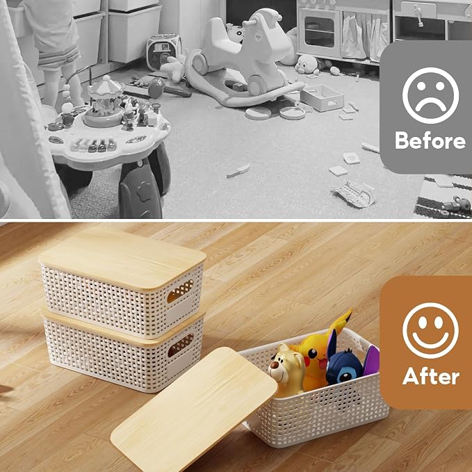 8 Pcs Plastic Storage Bins - Image 6