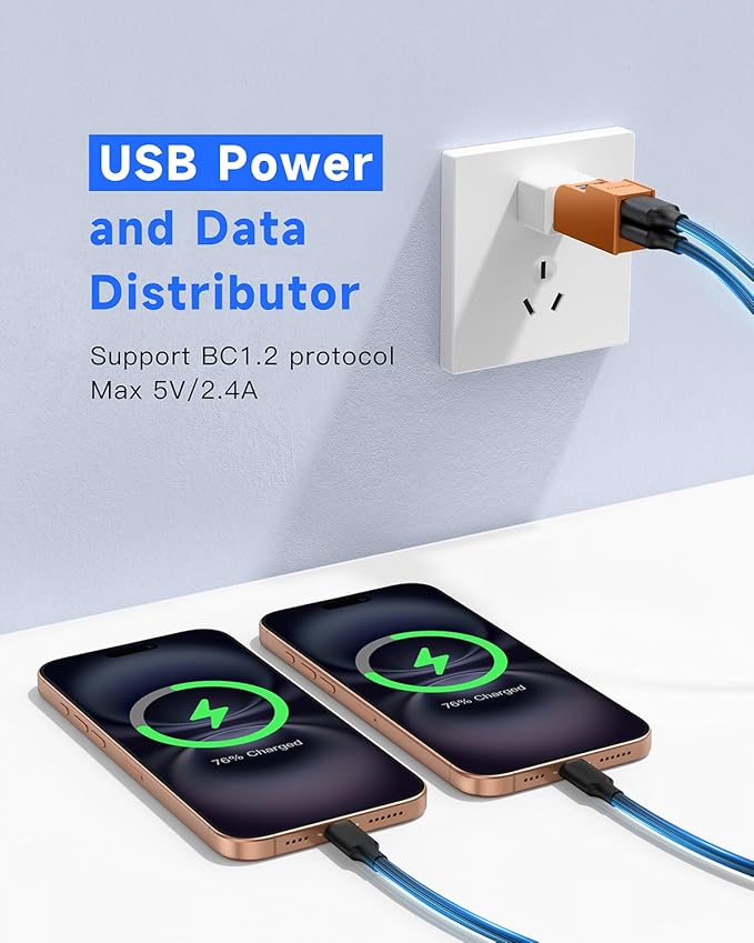 FORIDA 3 Ports USB 3.0 Adapter, USB Hub with 1 USB 3.0 and 2 USB 2.0 Ports, Portable USB Port Splitter for Keyboard, Mobile Hard Disk, U Disk, Camera, Mouse, etc (Orange)-DeskLoop Office