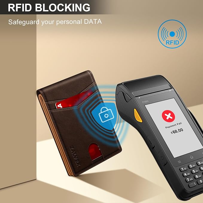 Wallet for Men Slim RFID Blocking Leather Credit Card Holder Wallet for 14 Cards - Image 3