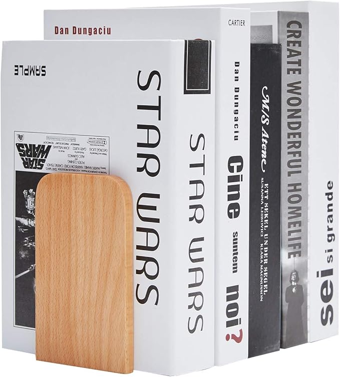Pandapark Wood Bookends, Non-Skid Bookend - Image 5