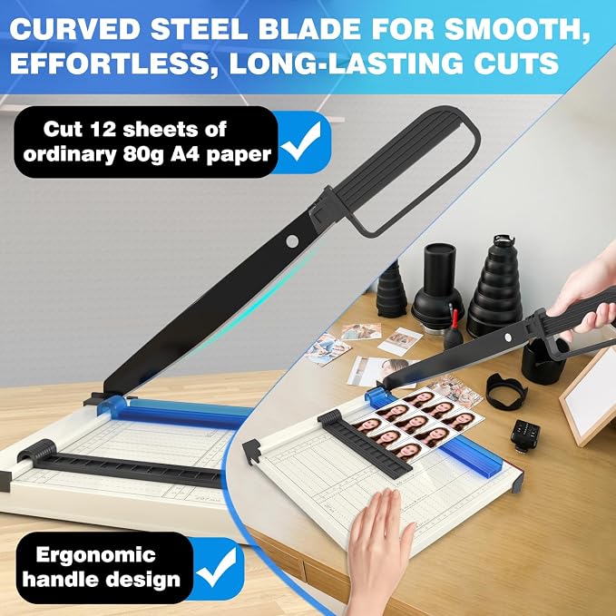 Guillotine Paper Cutter, A4 Paper Cutter, Heavy Duty Paper Trimmer - Image 3