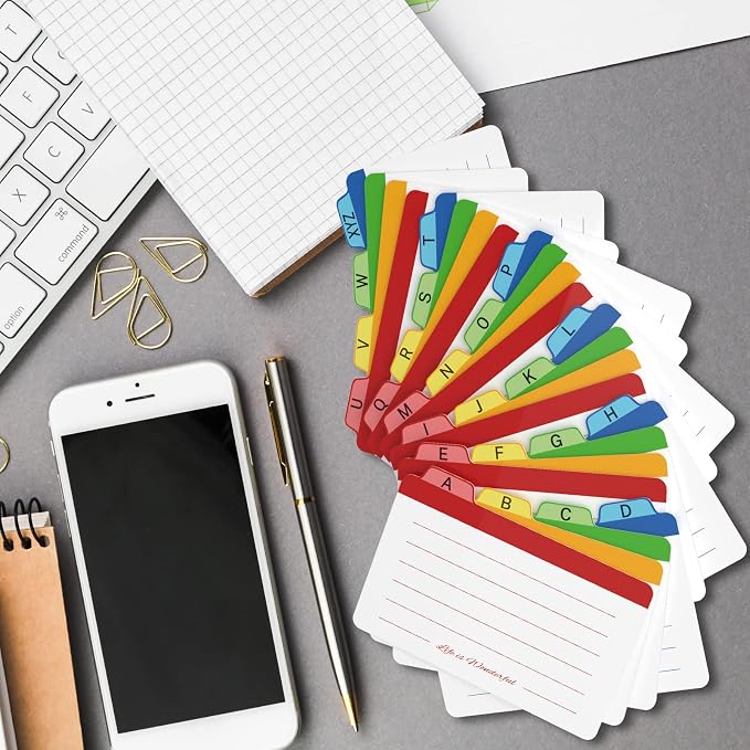 Neando 4 x 6 inches Index Card Dividers, Alphabetical Tabbed Index Cards Guides - Image 6