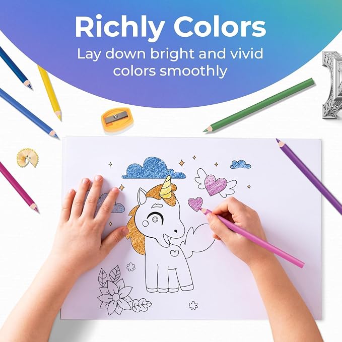 Rosmonde 2000 Pack Colored Pencils Bulk Set, 12 Vibrant Pre Sharpened Colors Set - Image 5