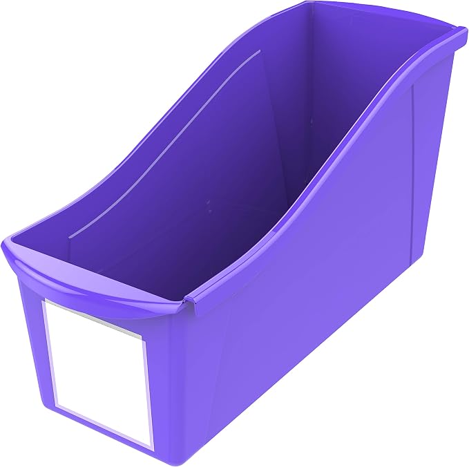 Storex Large Book Bin, Interlocking Plastic Organizer - Image 2